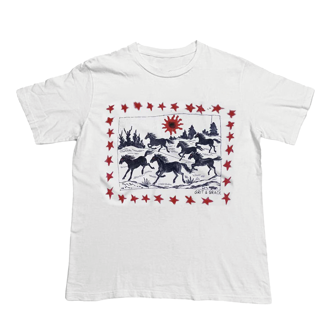 HORSES TSHIRT WHITE